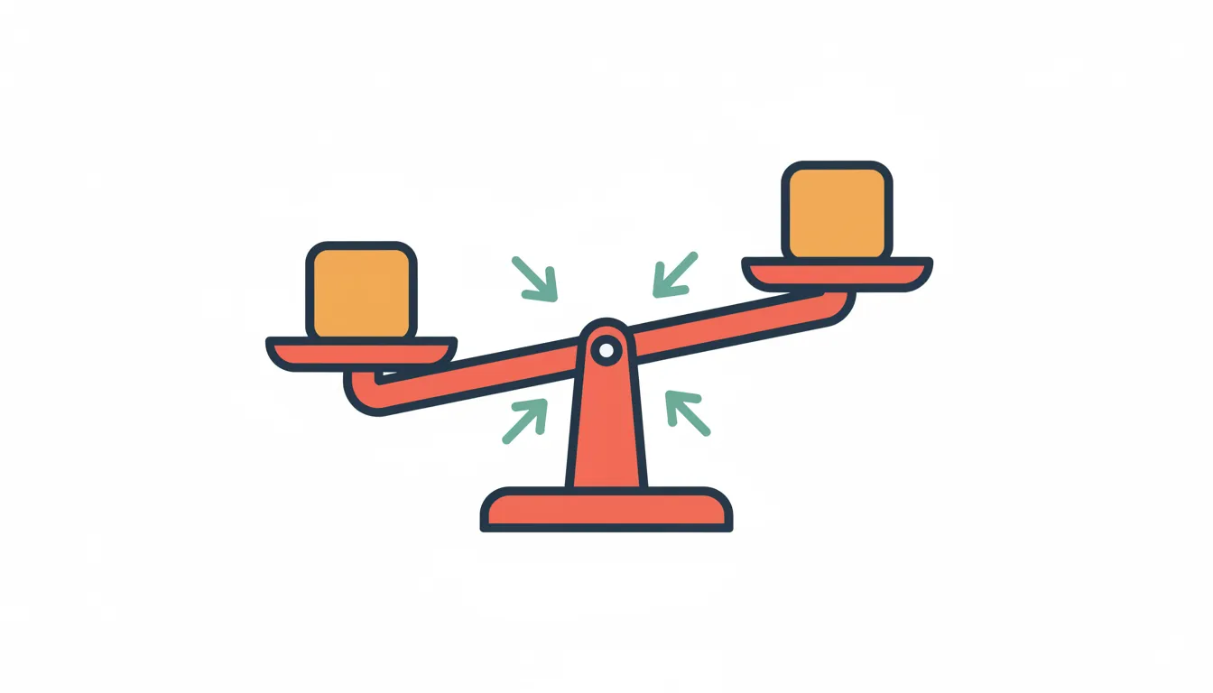 Balance scale showing perfect equilibrium between two identical objects representing as...as equality comparisons