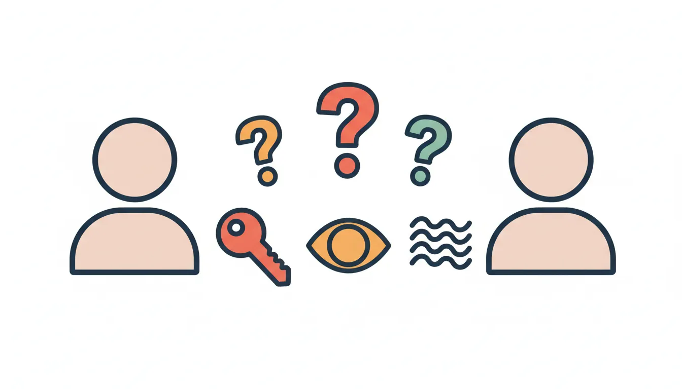 Students sitting in pairs with question marks and supernatural vocabulary floating between them