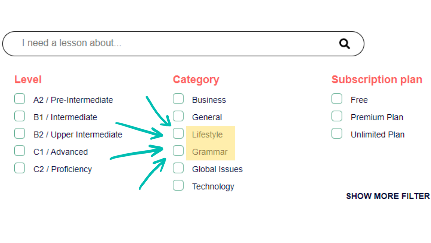 New lesson categories: Lifestyle and Grammar