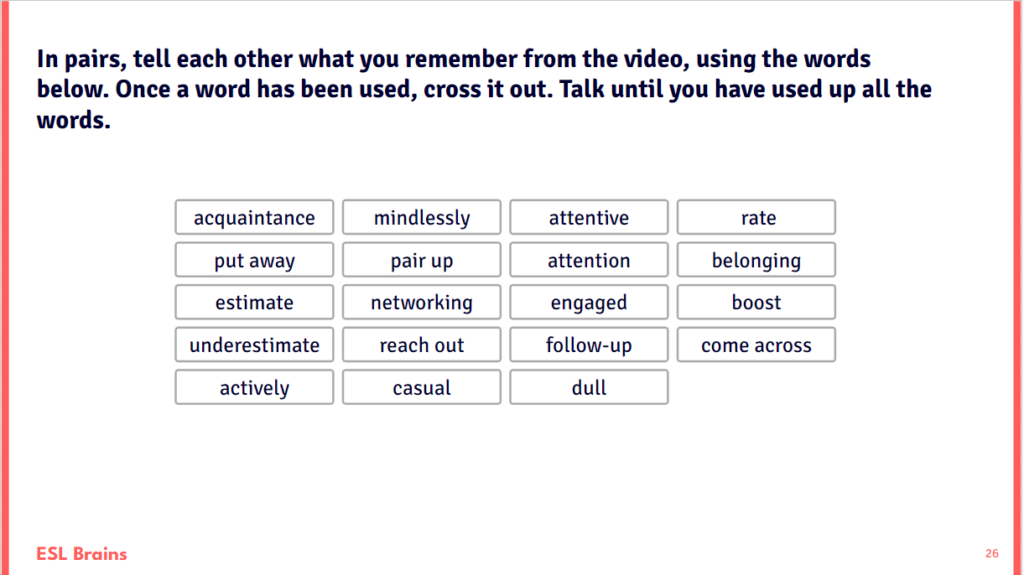 Password Review to Practice Vocabulary